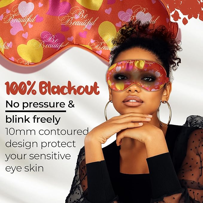 Luxury Sleep Mask – Soft, Adjustable Lightweight & Ultra Comfort-Perfect for Light Blocking Wake up Radiant-Orange - Bloomnest