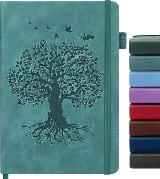 Lined Journal Notebook for Women Men, A5 Hardcover Leather Journals for Writing, 200 Pages Thick Paper, Daily Journal Notebook for Work, School, Note Taking, Business, Travel, College Ruled - Bloomnest