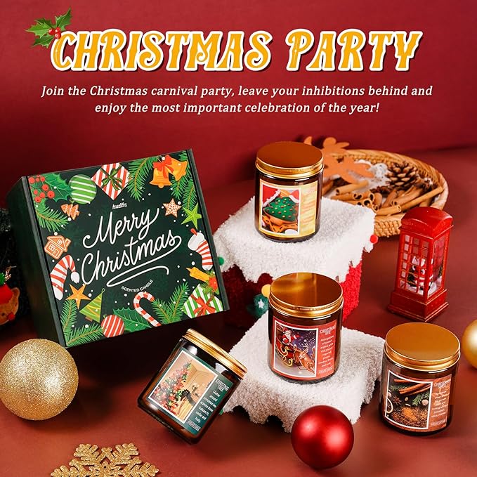 Christmas Candle | Christmas Cookies Candle Scents of Merry Cookie Dough Sugar Cookies for Santa Holiday, Christmas Scented Candles for Home - 7 oz Aromatherapy Jar Candles, Gift for Women and Men - Bloomnest
