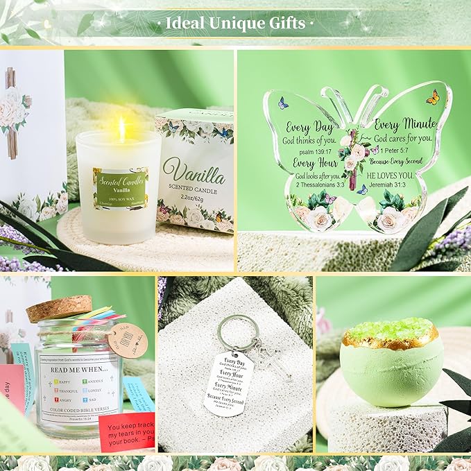 13PCS Self Care Gifts for Women, Christian Gifts for Women Faith, Birthday Gifts Get Well Soon Gifts Basket,Care Package Gifts for Mom Wife Her Sister Best Friends, Mothers Day Gifts for Mom - Bloomnest