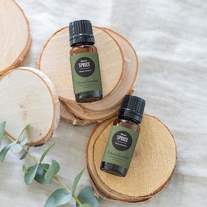 Edens Garden Spruce- Black Essential Oil- 100% Pure Premium Grade, Undiluted, Natural, Therapeutic, Aromatherapy, The Best for Diffuser, Skin, Candle, Humidifiers 10 ml (.33 fl oz) - Bloomnest