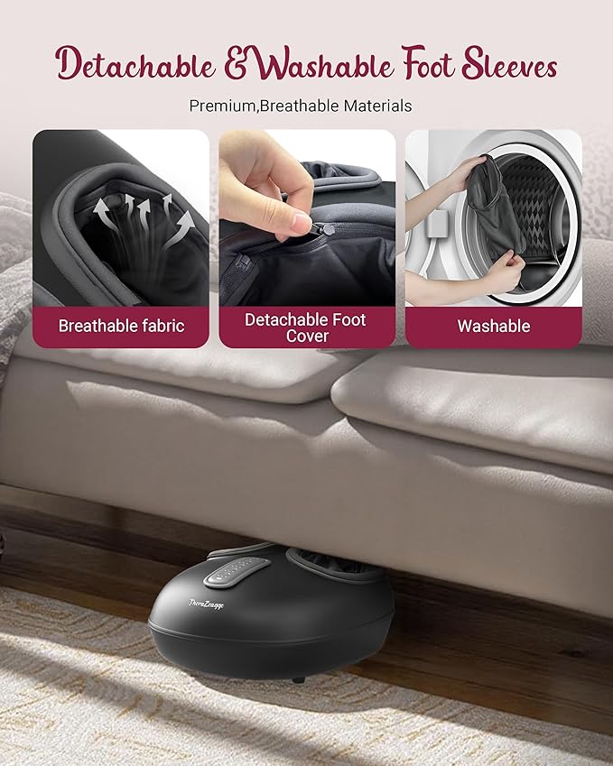 Foot Massager with Heat, Compression, Shiatsu Foot Massager Machine with Remote, Auto-Off Timers, Foot Warmer for Home Office, Up to Size 14,Black - Bloomnest