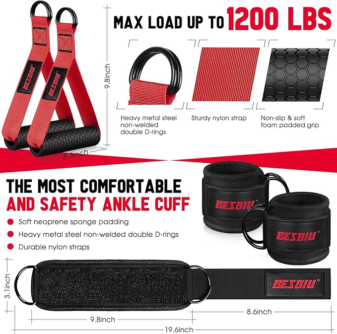 Heavy Resistance Bands for Working Out, 300lbs/360lb/420lb Exercise Bands Workout Bands with Handles, Door Anchor, Ankle Straps, Home Gym Workout Equipment for Men Fitness Strength Training Stretching - Bloomnest