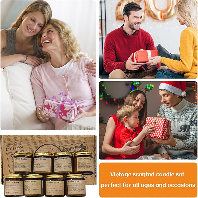 8 Pack Scented Candles Gift Set,Candle Gift for Women, Candle for Home Scented，Perfect Candles Gifts Set for Women, Mum Gifts, Birthdays, Weddings, Christmas, Yoga, Bath - Bloomnest