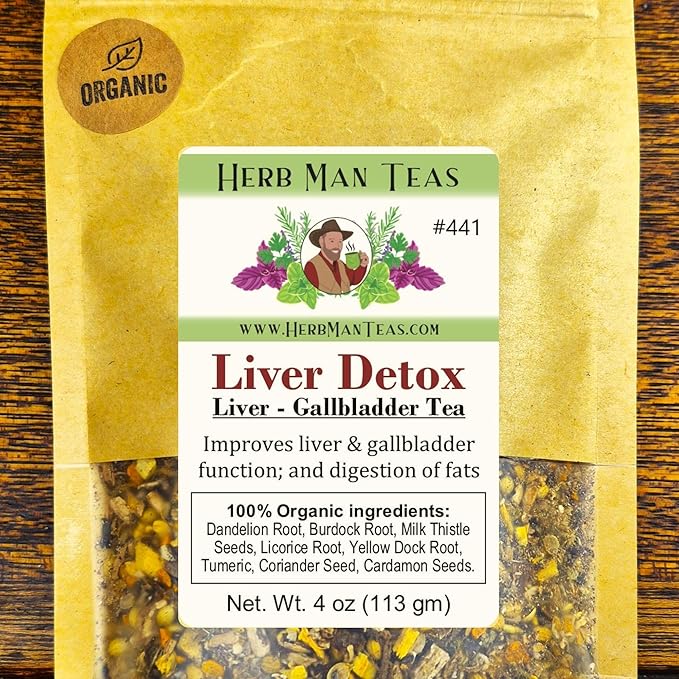 LIVER TEA — Organic Herbal Blend to Support Liver & Gallbladder Function, Healthy Digestion, and Fat Utilization — by Master Herbalist Khabir, Non-GMO, No Additives - Bloomnest
