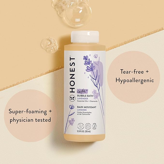 The Honest Company Foaming Bubble Bath Gentle Tear-Free Hypoallergenic Baby Wash with Naturally Derived Ingredients Lavender Calm 12 fl oz - Bloomnest