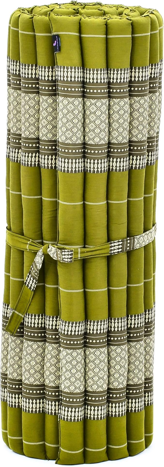 Leewadee - Kapok Roll Mat – Handcrafted Folding Sleep & Relaxation Mattress from Thailand, Ideal as Guest Bed, Camping Mat, Yoga Mat or Traditional Futon, 75 x 39 inches, Green - Bloomnest