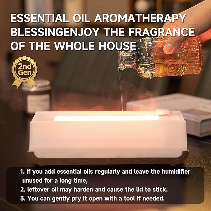 Sound Reactive Flame Air Diffuser Humidifier,7 Colors Aromatherapy Essential Oil Diffuser,Ultrasonic Aroma Humidifier with Timer for Home,Bedroom,Office,Yoga - Bloomnest