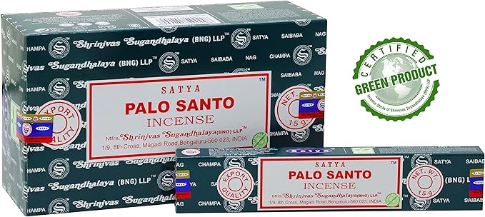 EARTH Satya Palo Santo Incense Sticks 15 GMS (Pack of 12) (Green Certified) Indian Perfumed Hand Rolled Agarbatti Perfect for Worship,Relaxation, Medication. Earth