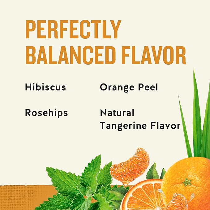 Celestial Seasonings Tangerine Orange Zinger Herbal Tea, Caffeine Free, 20 Tea Bags Box - Bloomnest