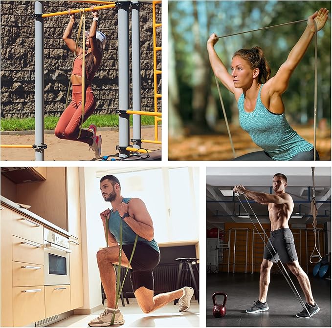 VEICK Resistance Bands for Working Out, Exercise Bands, Workout Bands, Pull Up Assistance Bands, Long Heavy Stretch Bands Set for Men and Women, Power Weight Gym at Home Fitness Equipment - Bloomnest