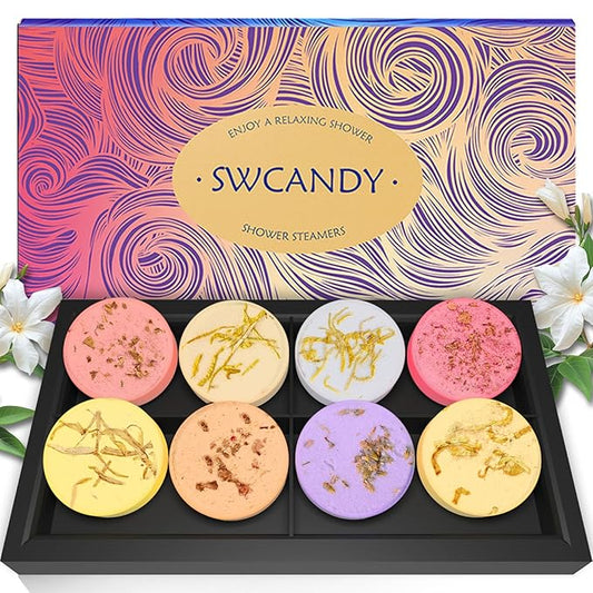 Shower Steamers Aromatherapy SWCANDY 8 Pack Gifts for Women Stocking Stuffers for Adults, Her, Mom, Men Natural Essential Oils Home Spa Self Care Stress Relief Relaxation Bath Bombs Christmas Flower - Bloomnest