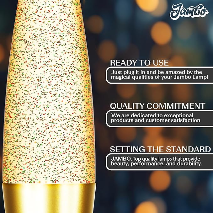 Jambo 16-Inch Rainbow Glitter Lamp I Beautiful Liquid Lamp I Entertaining for Adults and Kids I Perfect Holiday Gift - Bloomnest