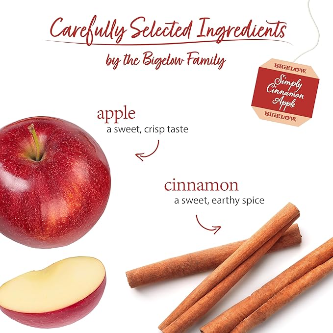 Bigelow Tea Simply Cinnamon Apple Herbal Tea, Caffeine Free (Pack of 6), 108 Total Tea Bags - Bloomnest