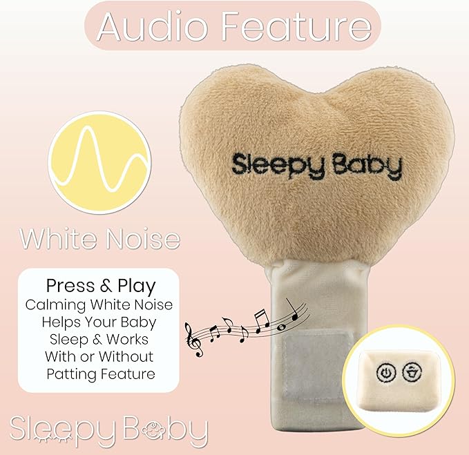 Sleepy Baby Shh White Noise Machine with Gentle Rhythmic Tapping | Mimics Parents Soothing Touch | Adjustable Speeds & Belt | Helps Reduce Constant Holding and Rocking - Bloomnest