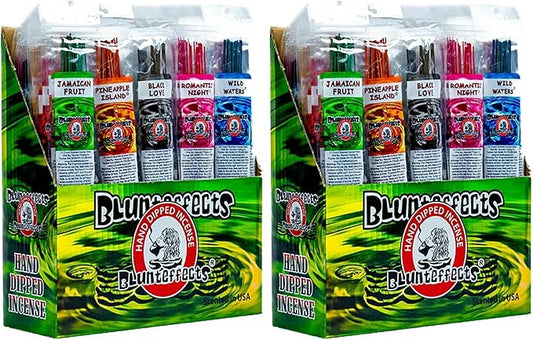Blunteffects Hand-Dipped Incense Sticks - Premium 288-Pack Variety Set, 12 Different Scents, 11" Long, USA-Made Aromatherapy with Long Burn Time (12 Pack, 144 Total Sticks) Blunteffects