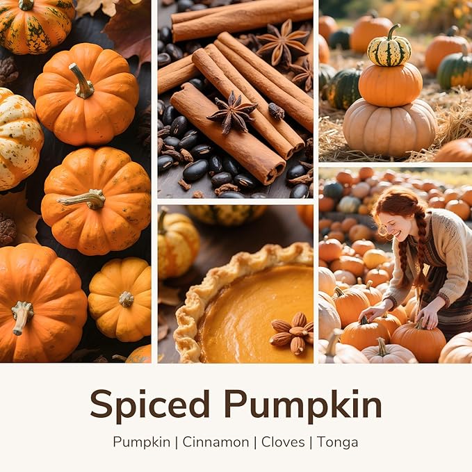 Goodpick Spiced Pumpkin Candles, Fall Scented Candles for Home, 22oz Soy Wax, Warm Cinnamon & Clove 120hrs, Cozy Autumn Gift - Bloomnest