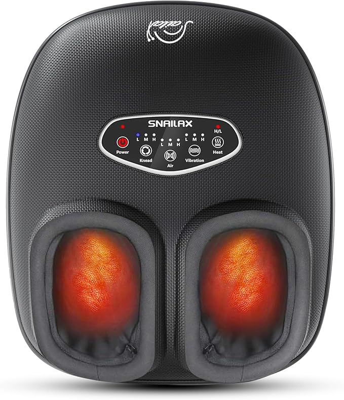 Snailax Shiatsu Foot Massager with Heat, Deep Kneading, Compression, Vibration, Feet Massager Machine for Plantar Fasciitis, Neuropathy, Foot Warmer Under Desk, Size 13, Gifts for Men, Women - Bloomnest
