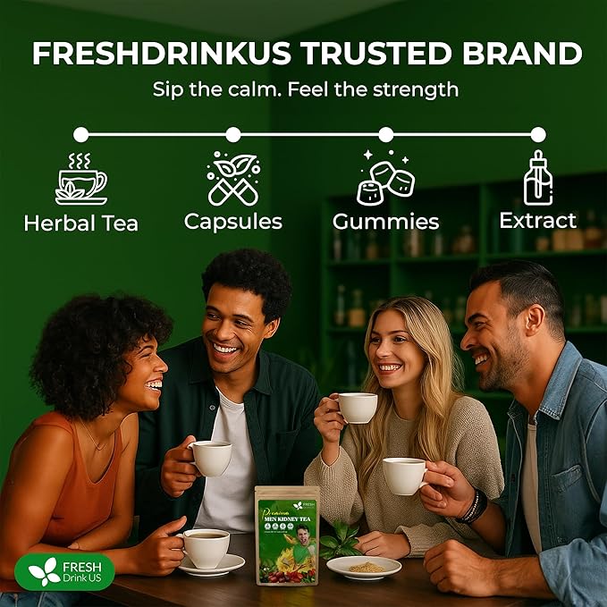 FreshDrinkUS, 24 Packs of Premium Herbal Kidney Support Tea – Ginseng Six Treasure Blend, 9 Powerful Ingredients, 10g/Bag – Men's Wellness Tea with Ginseng and Five Treasure Aid Root. - Bloomnest