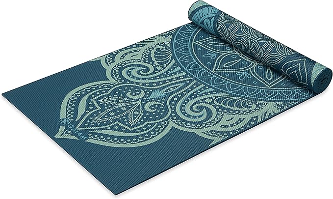 Gaiam Yoga Mat - Premium 6mm Print Reversible Extra Thick Non Slip Exercise & Fitness Mat for All Types of Yoga, Pilates & Floor Workouts (68" x 24" x 6mm Thick) - Bloomnest