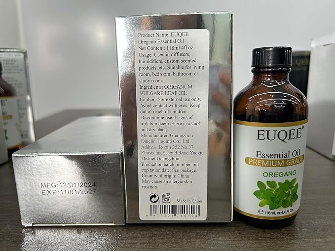 EUQEE Oregano Essential Oil 4oz / 118ML Large Capacity Oregano Oil Pure Aromatherapy Essential Oils with Glass Dropper for Candle Soap Making, Diffusers - Bloomnest