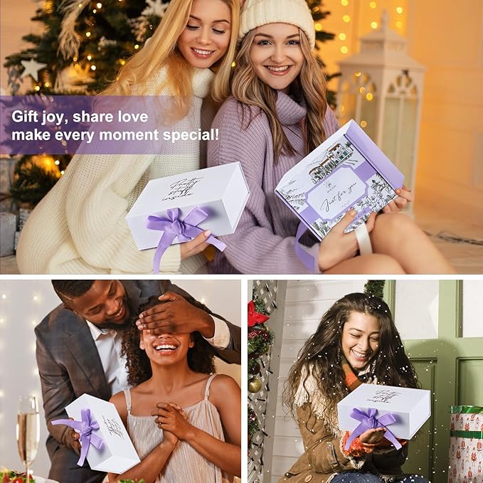 Spa Gifts for Women Valentines Day Mothers Day Gifts Bath Gift Baskets Relaxing Spa Self Care for Mom Her Sister Wife Auntie Home Bath Care Package Thank You Birthday (Purple -Spa for Women)