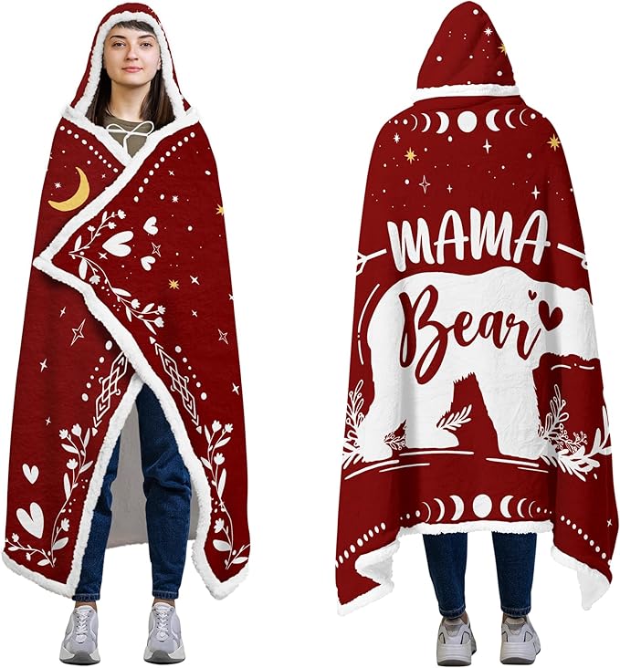 GEEMBI Mom Birthday Gifts - Wearable Blanket Hoodie 47x72 in - Mothers Day Birthday Gifts for Mom from Daughter Son, Mama Gift Idea, Gift for Mother in Law Stepmom, Wife Gift, Hoodie Blanket for Women - Bloomnest