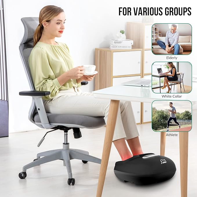 Snailax Shiatsu Foot Massager with Heat, Deep Kneading, Compression, Vibration, Feet Massager Machine for Plantar Fasciitis, Neuropathy, Foot Warmer Under Desk, Size 13, Gifts for Men, Women - Bloomnest