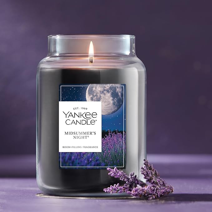 Yankee Candle Mid Summer's Night Scented Candle, 22oz Large Jar with up to 150 Hour Burn, Giftable - Bloomnest