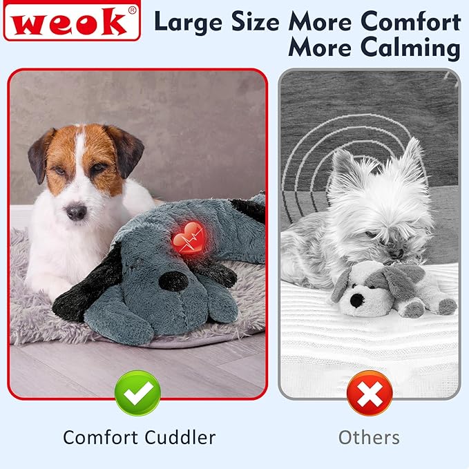 Puppy Heartbeat Toy for Separation Anxiety Relief, Heartbeat Stuffed Animal Anxiety Calming Behavioral Aid Plush Toy for Dogs Cats Pets - Bloomnest