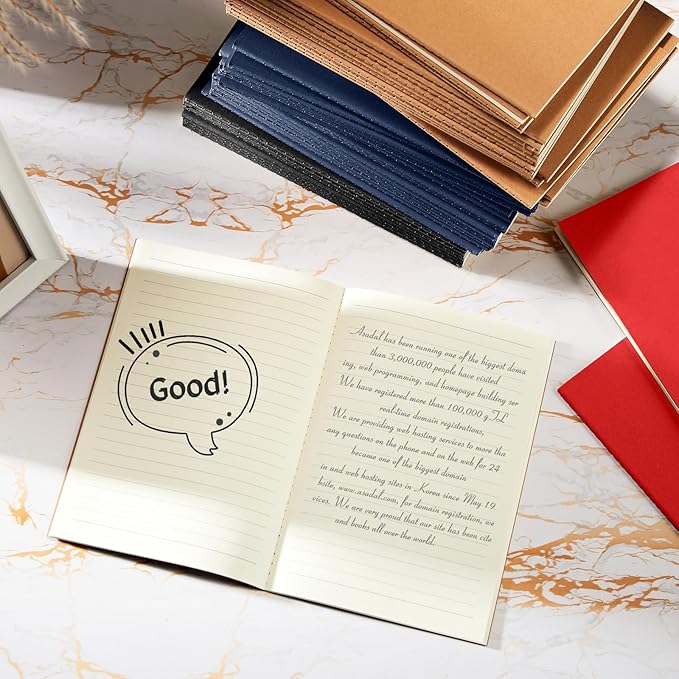 Mimorou 100 Pcs Journals Notebooks Bulk - Kraft Softcover A5 Small Notebooks 5.5 Inch x 8.3 Inch Notepads with 60 Page 30 Sheet for Writing Sketch Travel Office Supplies(Black, Brown, Red, Navy,Lined) - Bloomnest
