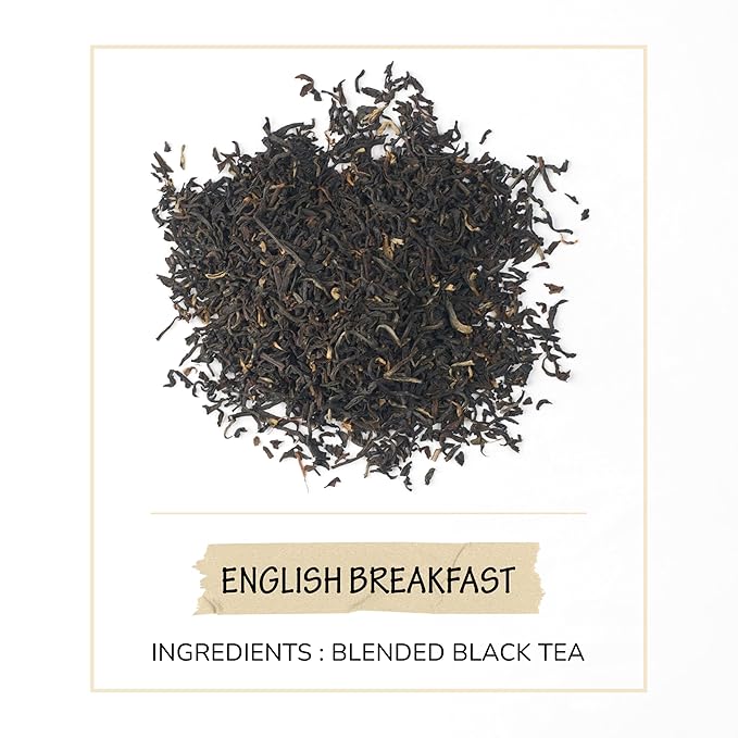 BREWIX, English Breakfast Black Tea Leaves (50+ Cups, 3.53oz/100g) Gluten Free | Strong, Robust & Aromatic | High Caffeine Loose Leaf - Bloomnest