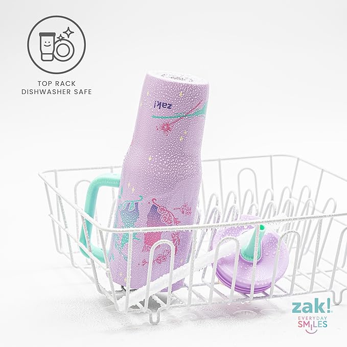 Zak Designs Wicked: For Good Sutton Travel Tumbler for On the Go, 30oz Stainless Steel with Vacuum Insulation, Silicone Straw, and Carry Handle for Cold Drinks (Glinda and Elphaba) - Bloomnest
