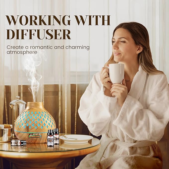 Hotel Diffuser Oils Gift Set - 6x10ML Luxury Fragrance Oil Blend, Hotel Scent Essential Oils Set for Diffuser, Candle, Soap Making Scents - Bloomnest