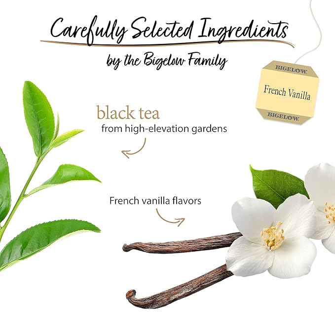 Bigelow French Vanilla Black Tea Bags, 20 Count Box (Pack of 6), Caffeinated Black Tea, 120 Tea Bags Total - Bloomnest