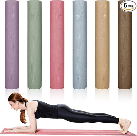 Timgle 6 Pack Yoga Mats Bulk Non Slip Exercise Yoga Mat Thick Anti Slip Tear Resistant Sports Gym for Fitness Stretching Home Workout and Studio - Bloomnest