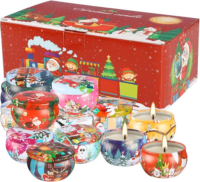 16PCS Scented Candles Christmas Gift Set, Natural Soy Wax 2.5oz Candles for Christmas Gift, 16 fragrances Flavor - Bloomnest