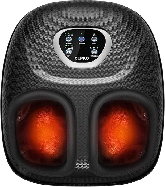 Foot Massager FSA Eligible HSA, Feet Massager with Heat for Plantar Fasciitis Relief, 5 Levels Compression & Vibration Massage for Neuropathy, Christmas Gifts for Women Men, Fits Up to 13" - Bloomnest