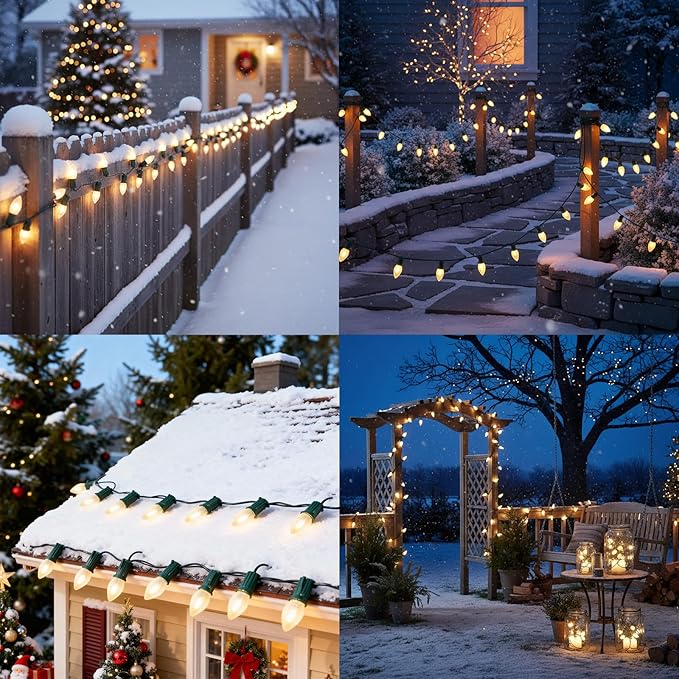 C7 LED Frosted Christmas Light Bulb,25 Pack 0.6W C7 LED Replacement Lights Bulbs with E12 Base,Frosted White 2700K Shatterproof Vintage Bulbs for Chandeliers Candle Christmas String Lights - Bloomnest