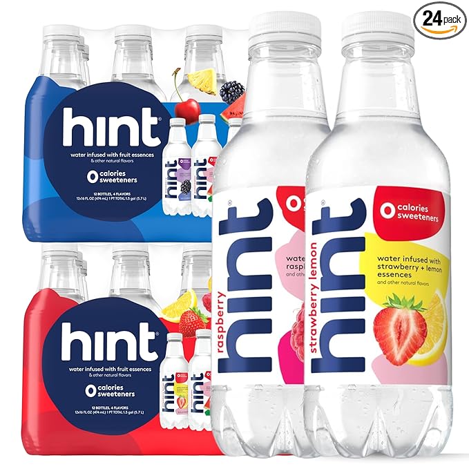 Hint Fruit-Infused Bottled Water Bundle, Best Sellers Variety Pack - Sugar Free Flavored Water with Zero Calories, Natural Fruit Essences, and No Artificial Sweeteners - 16 Fl Oz (Pack of 24) - Bloomnest