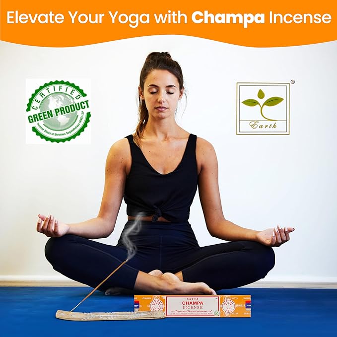 Satya Champa Incense Sticks, Satya Bng Insenses 15gmx12 Pack with Raajsee Incense Holder Bundle, Satya Nagchampa Natural Incense - Bloomnest
