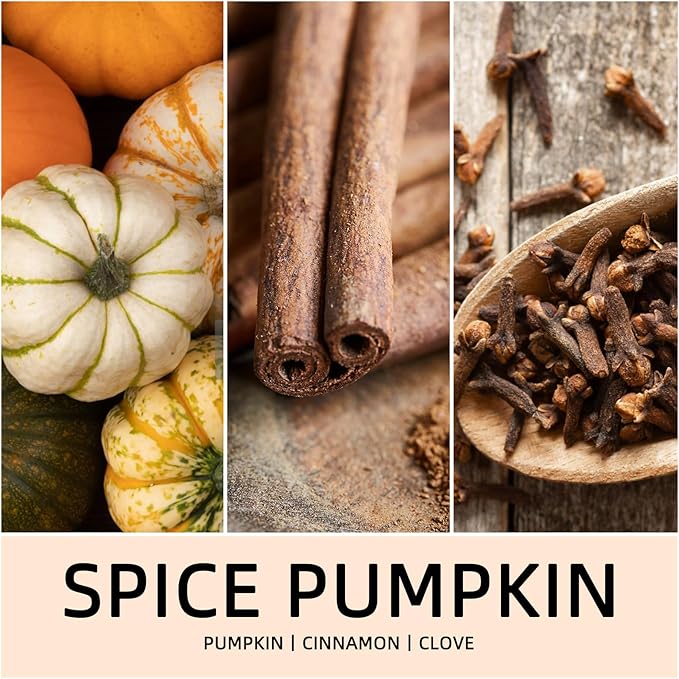 Pumpkin Spice Candle 7 Oz, Warm Pumpkin Spice & Sweet Vanilla Fall Scented Candles for Cozy Autumn Home Décor, Perfect Fall Gift for Pumpkin Lovers, 50 Hour Long Burn - Bloomnest