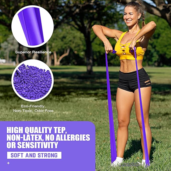 Resistance Bands, Exercise Bands, Physical Therapy Bands for Strength Training, Yoga, Pilates, Stretch Elastic Band with Different Strengths, Workout Bands for Home Gym - Bloomnest