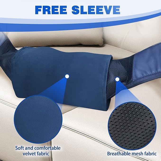 Joyset Shiatsu Neck and Back Massager with Heat,Electric Shoulder Massager for Pain Relief Deep Tissue,3D Kneading Massage with Cloth Cover Easy to Clean (Blue) - Bloomnest