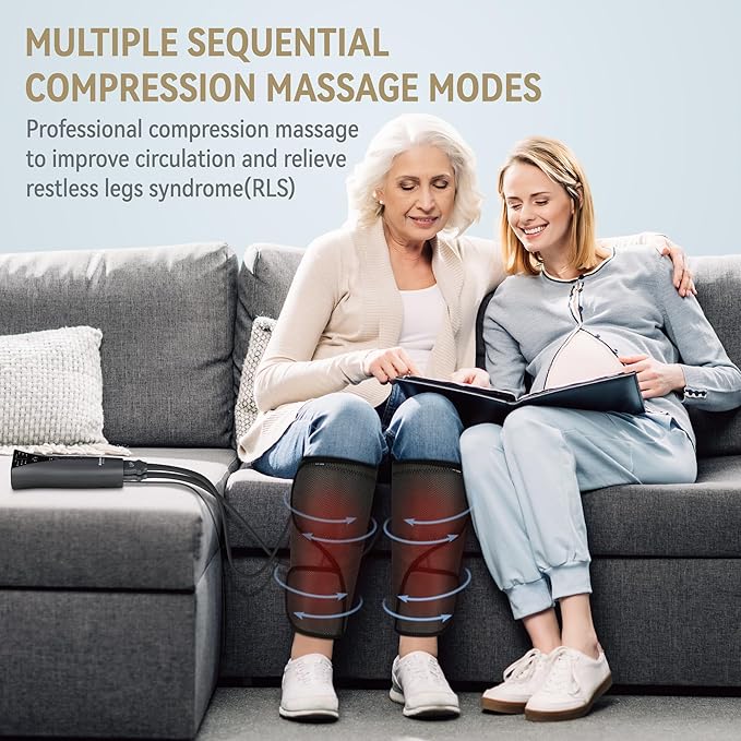 FIT KING Leg Massager with Heat Air Compression Calf Massager for Circulation Helpful for Pain Relief RLS Edema and Relaxation - Great Gift for Wife Mom - Bloomnest