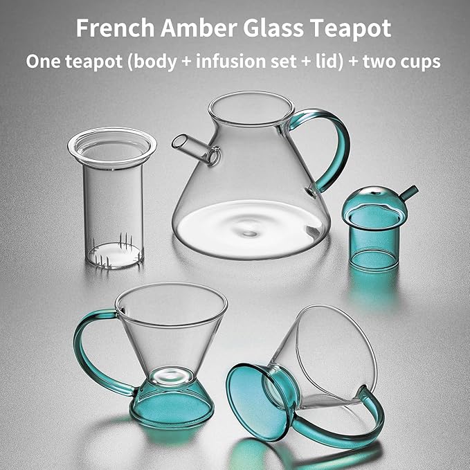 Glass Teapot Set, Glass Teapot Set With 2 Glass Cups, Tea Pots For Tea Party,Glass Tea Kettle Stovetop, Borosilicate Tea Pot With Infusers For Loose Tea, Tea Infuser Pot, Tea Maker - Bloomnest