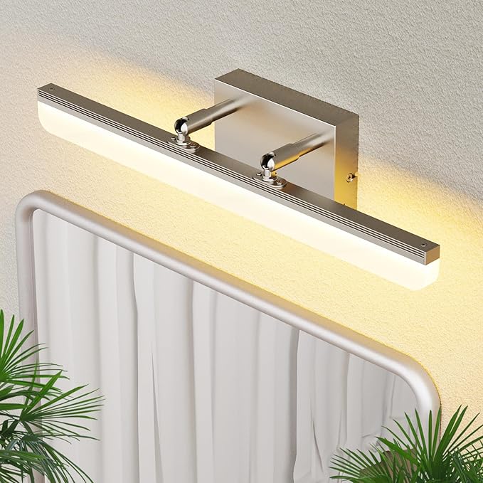 Brushed Nickel Vanity Light, 15.7” Dimmable LED Bathroom Light Bar with 5CCT, Adjustable Angle – Modern Wall Lighting for Bathroom, Powder Room, Bedroom, Apartment, Hotel - Bloomnest