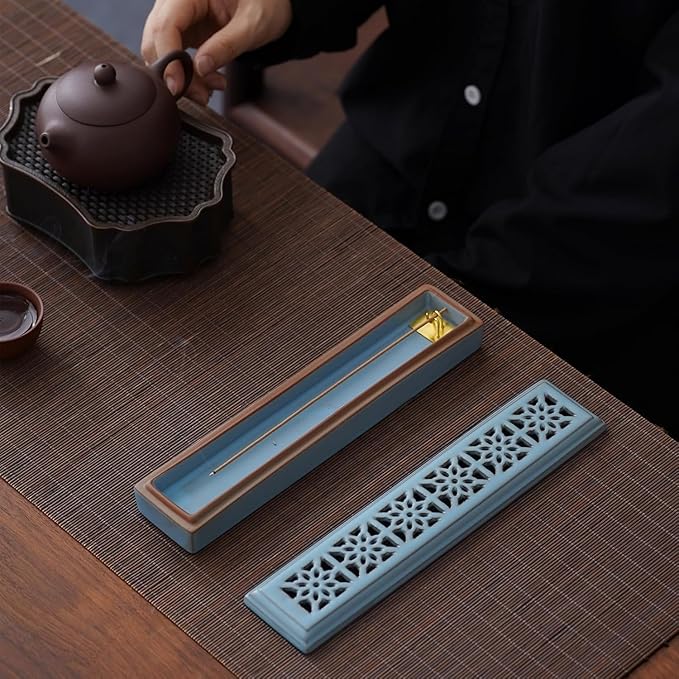CEREMONY Incense Holder for Sticks，Ceramic Insence-Stick Holder Ash Catcher，Incense Holder Timkburner for Meditation Yoga Spa Room Decor - Bloomnest