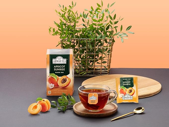 Ahmad Tea Apricot Sunrise Black Tea, 20 Count, Pack of 6 - Bloomnest