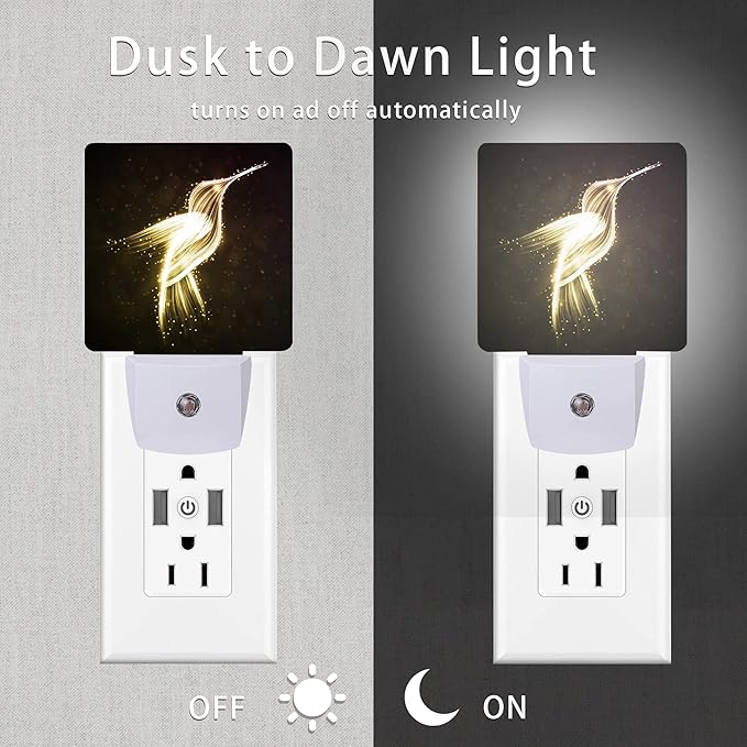 Hummingbird Night Light,Night Lights 0.5W Sleep Friendly for Women/Men Led Night Light Dusk to Dawn Sensor Nightlight for Stairway/Hallway/Kitchen - Bloomnest